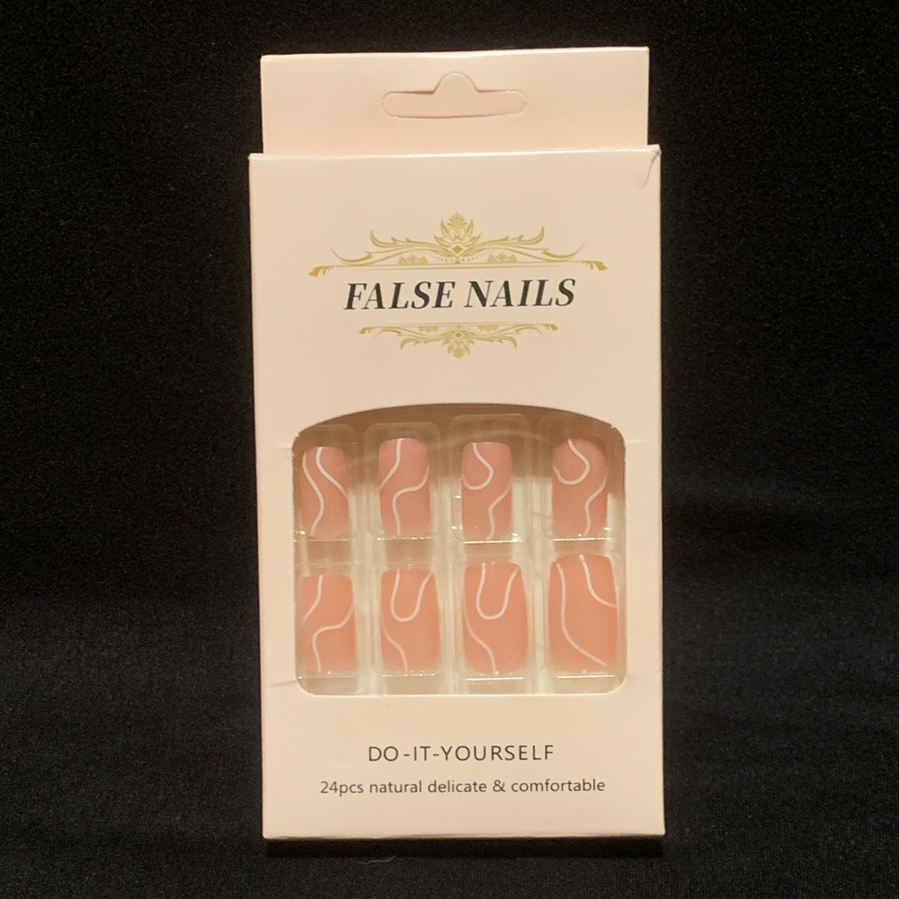 NWT DIY False Nails Kit Press On Abstract Pink - Picture 1 of 3
